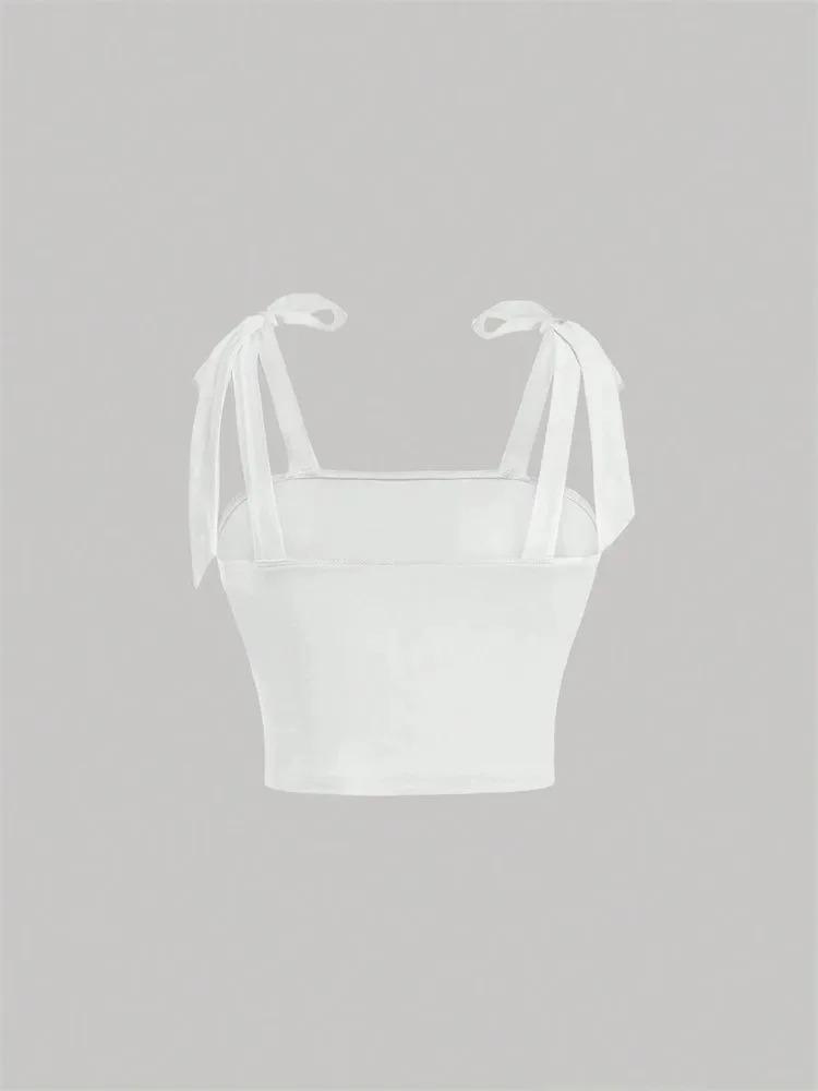 Top Crop Solid cu Bretele Groase Rucate, Croială Slim Fit, pentru Femei, Haine Y2K, Roz, Top Cami Decupat la Spate, Streetwear