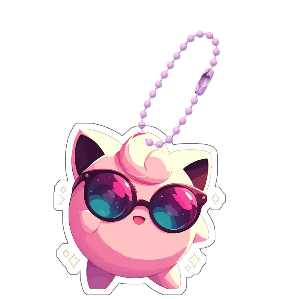 Anime Pokemon Charmander Psyduck Bulbasaur Gengar Squirtle Jigglypuff Mew Snorlax Pikachu Acrylic Keychain Bag Pendant 5cm Gifts
