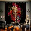 Blackout Curtains 3D Printed Floral Skull Print Curtains, Halloween, Gothic, Living Room, Dining Room, Holiday, Party Decoration