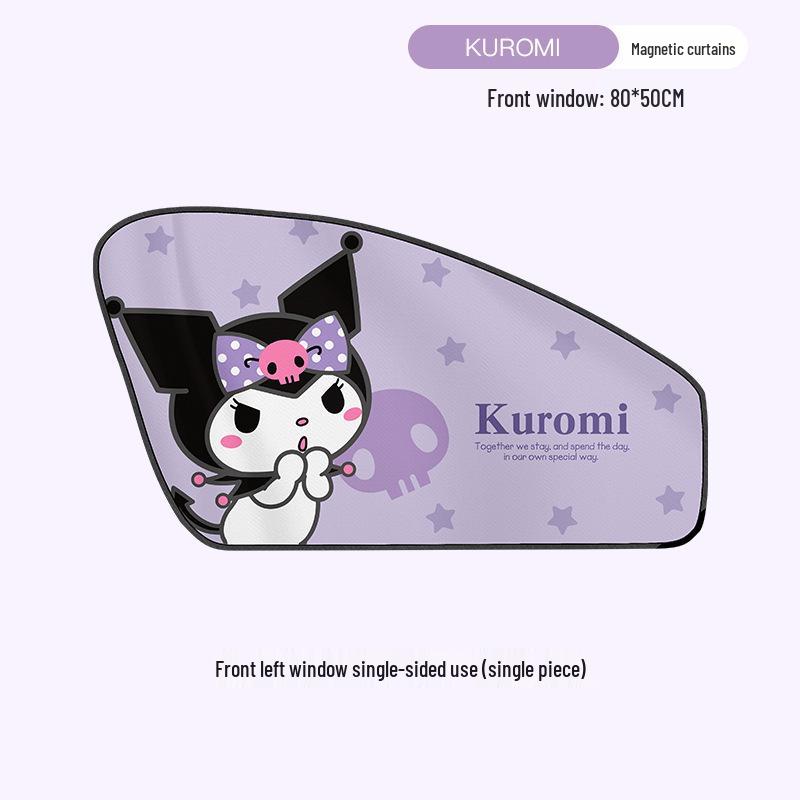Sanrio Kuromi Magnetic Car Sun Shade Curtain for Heat Insulation & Baby Sun Protection