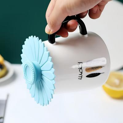 1pcs Silicone Sunflower Shaped Cup Lid, Multifunctional, Dustproof and Leak Proof, for Tea Cups and Teapots