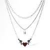 Trendsetting Geometric Heart And Wing Necklace Unique Alloy Jewelry For Women