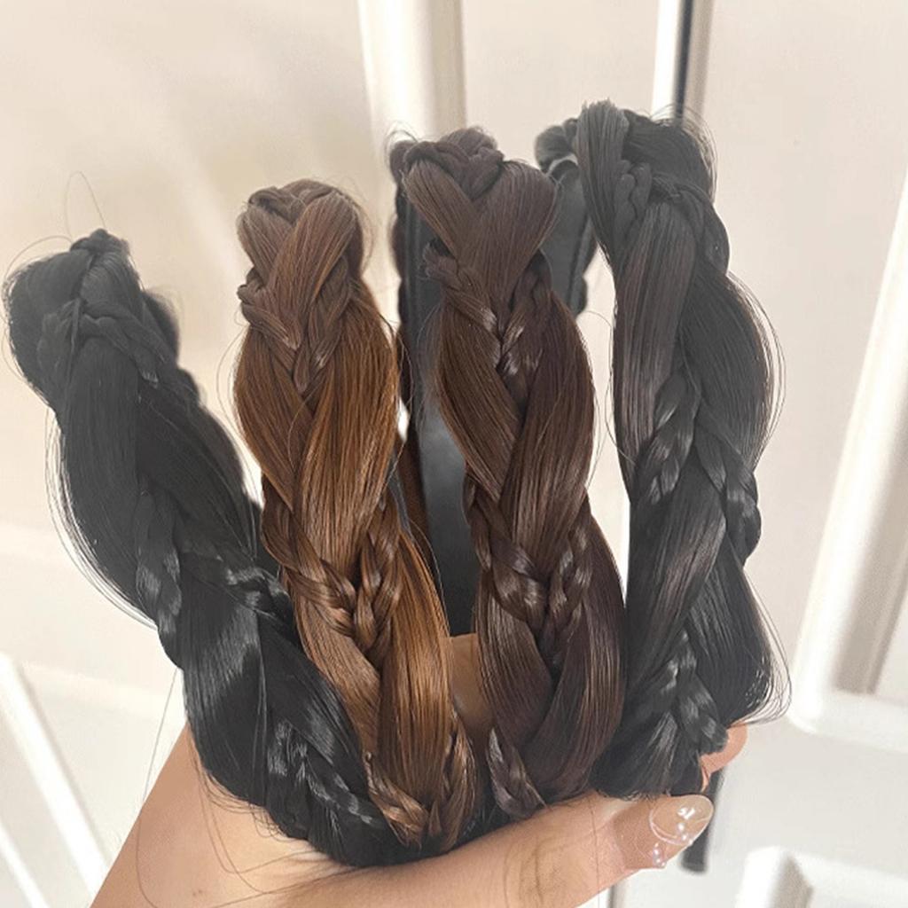 Elegantní čelenka s rybím copem pro snadný účes a pohodlná syntetická vláknová paruková čelenka, univerzální