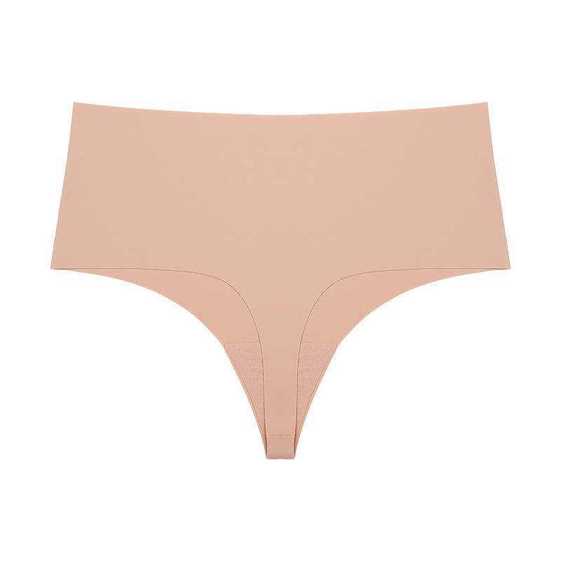Large Size Seamless One-piece High-waisted Ice Silk T-pants Sports Quick-drying Breathable Sexy Random-cut Underwear