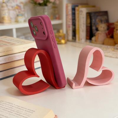 Držák na telefon ve tvaru srdce Roztomilý 3D tištěný stojánek na telefon pro smartphony, tablety, Kindly Romantický stolní držák na mobilní telefon ve tvaru srdce