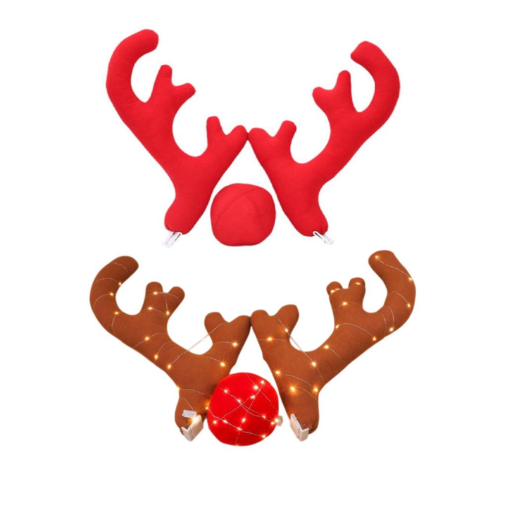 Christmas Car Decoration Deer Horn Christmas Deer Horn Car Kit Car Christmas Gift Set Car Accessories Decoration Pendant