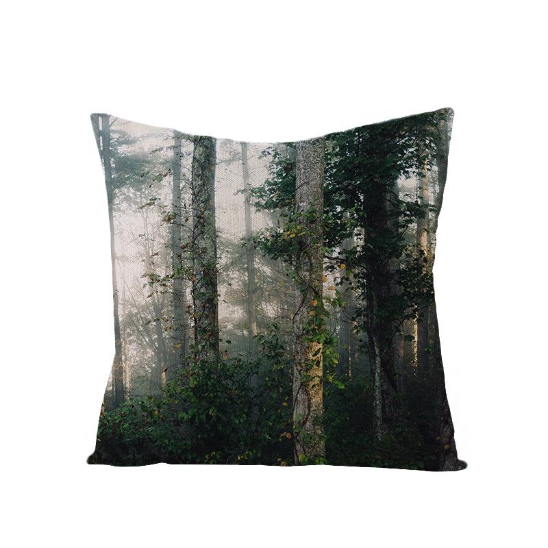 

Чехол для подушки с принтом «Лесной пейзаж» Подушка с тропическим зеленым листом для домашнего декора 40x40cm