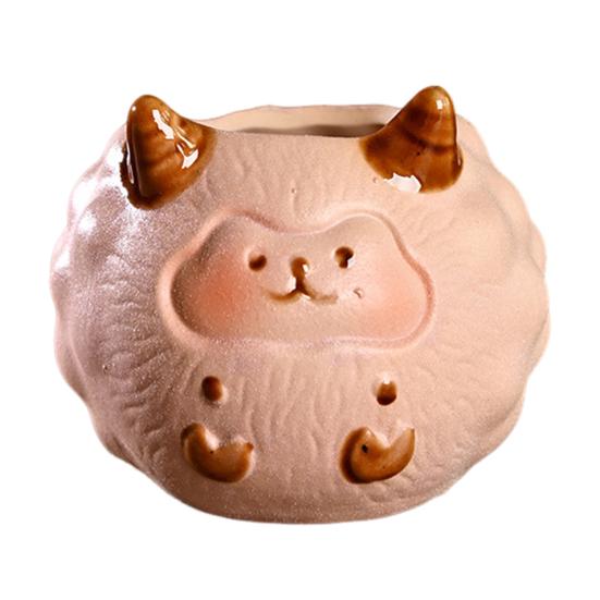 Cartoon Duck Rabbit Fox Bird Fish Shape Flower Pot Ceramic Plants Container Ornament Figurine Decorative Planter