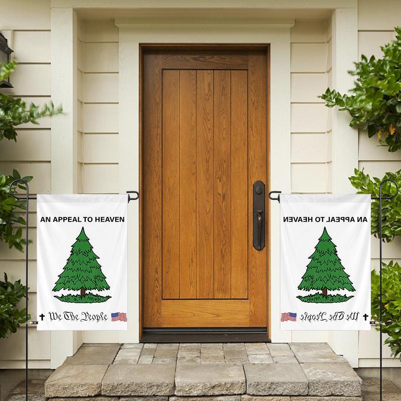 Patriotische Gartenflaggen Kieferbaum Willkommen Frühling Flagge 12x18 Zoll Lebendige Farbe Doppelseitige Schilder & Signale Für Garten Rasen Veranda