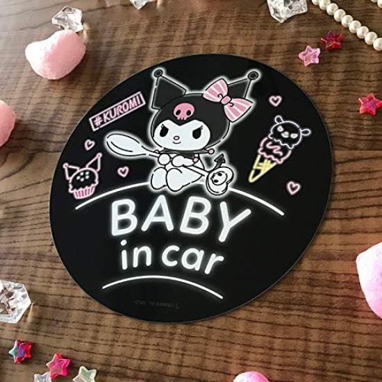 Kuromi Magnetic Sticker Standard Design IN BABY Round 15cm [BABY CAR]