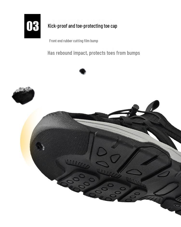 2025 Breathable Men's Closed-Toe Sandals - Non-Slip Casual Outdoor Beach Shoes, Trendy Summer Style, Plus Size Available