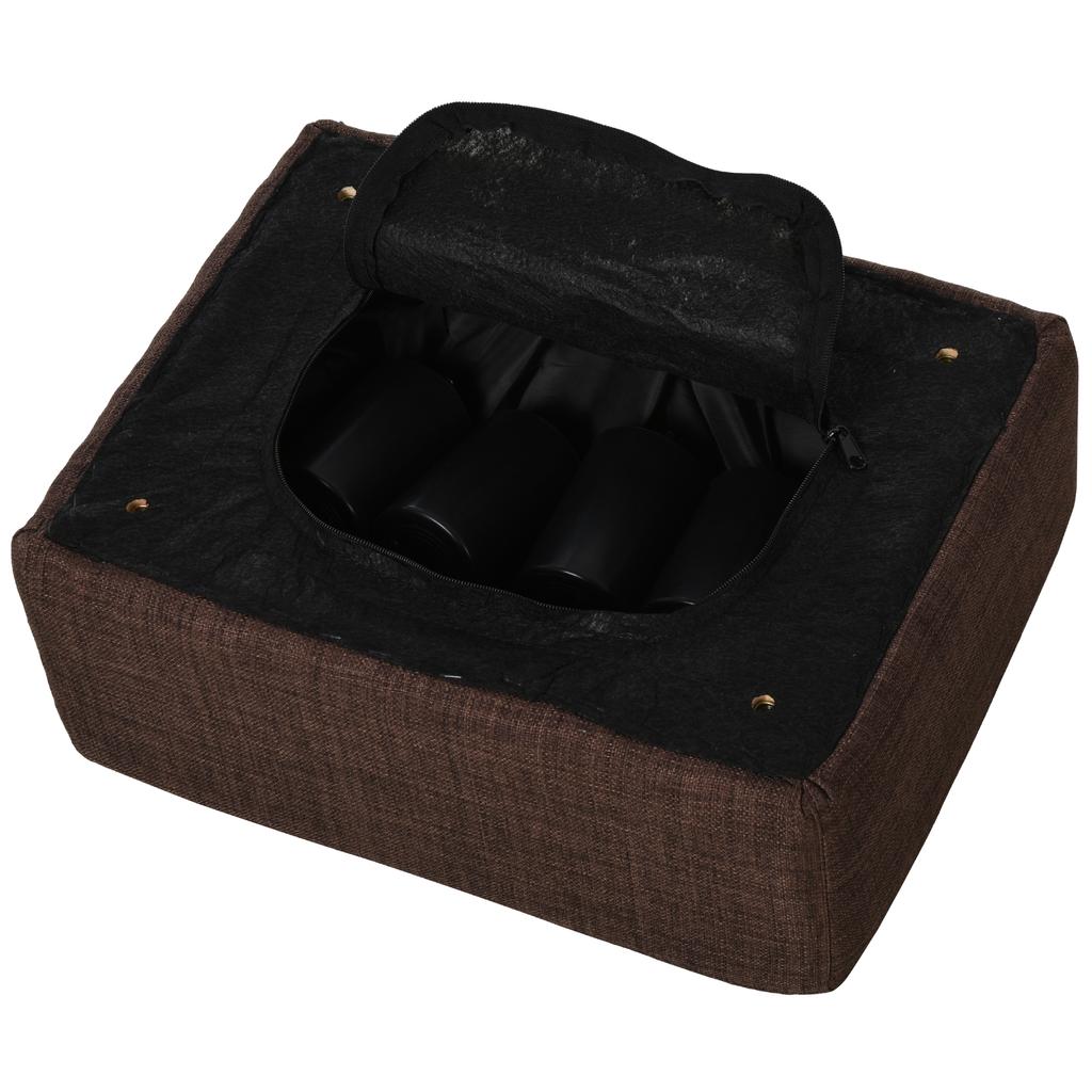 Hocker mit Stoffbezug in Leinenoptik, bis 110 kg, Braun, 40 x 30 x 24 cm