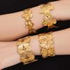 18K Gold Plated Openable Bracelet Set with Butterfly & Flower Design - European Light Luxury Style