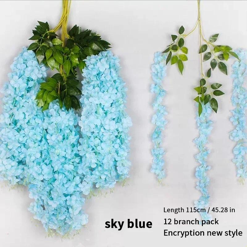 Artificial Flower Hanging Wisteria Garland Silk Vine Long String Home Garden Outdoor Wedding Party Decoration