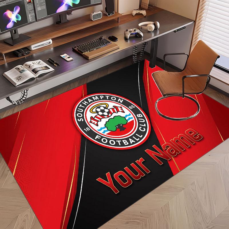 Custom Rug Southampton FC Pattern Print Name Text Soft Non‑Slip Floor Carpet for Home Indoor Decoration