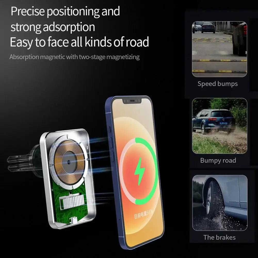 30W Magnetic Car Wireless Charger For iPhone 16 15 14 13 12 Pro Max Mini Car Phone Holder Stand Mount Fast Charging Station