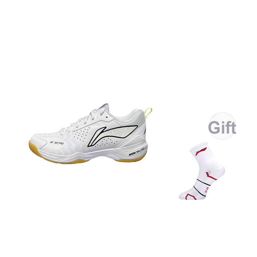 Li Ning Blade II Pro Sports Comfortable Shock Absorption Wear-Resistant Low-Top Badminton Shoes Unisex sneaker White AYZV001-1
