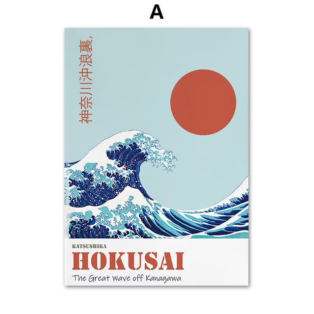 

Канагава Укиёэ волны тигр лотос гейша настенная живопись на холсте плакаты на скандинавскую тему и принты настенные панно для декора гостиной 21cm×30cm NoFrame