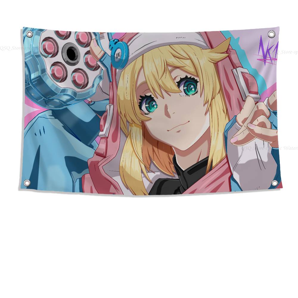 Аниме Guilty Gear Флаги-баннеры Bridget Четырехдырочный флаг Полиэстер Наружный декор Эстетика комнаты 74x94cm(29x37in)