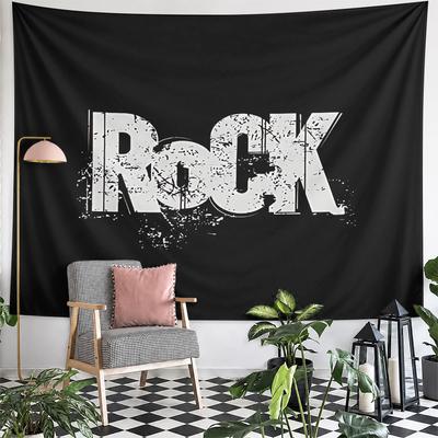 ROCK Grunge Lettering Tapestry Wall Hanging Bold Music Wall Decor for Bedroom Man Cave Music Room Dorm Gift