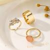 Hot-selling Stacked Gemstone Ring Set for Women, Retro Metal Percussion Open Ring Jewelry.