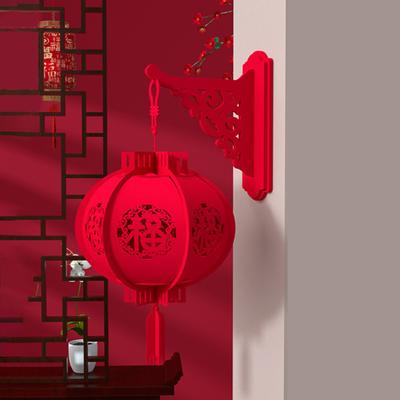 Wall Mount Red Lanterns Chinese New Year DIY Hanging Lantern Good Fortune Festive Lanterns for Spring Festival Party Home Decor