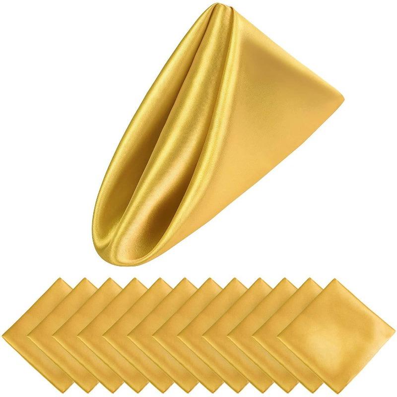 12PCS Satin Weddings Napkins Cloth 30X30cm Dinner Polyester Table Decor For Party Birthday Wedding Decoration