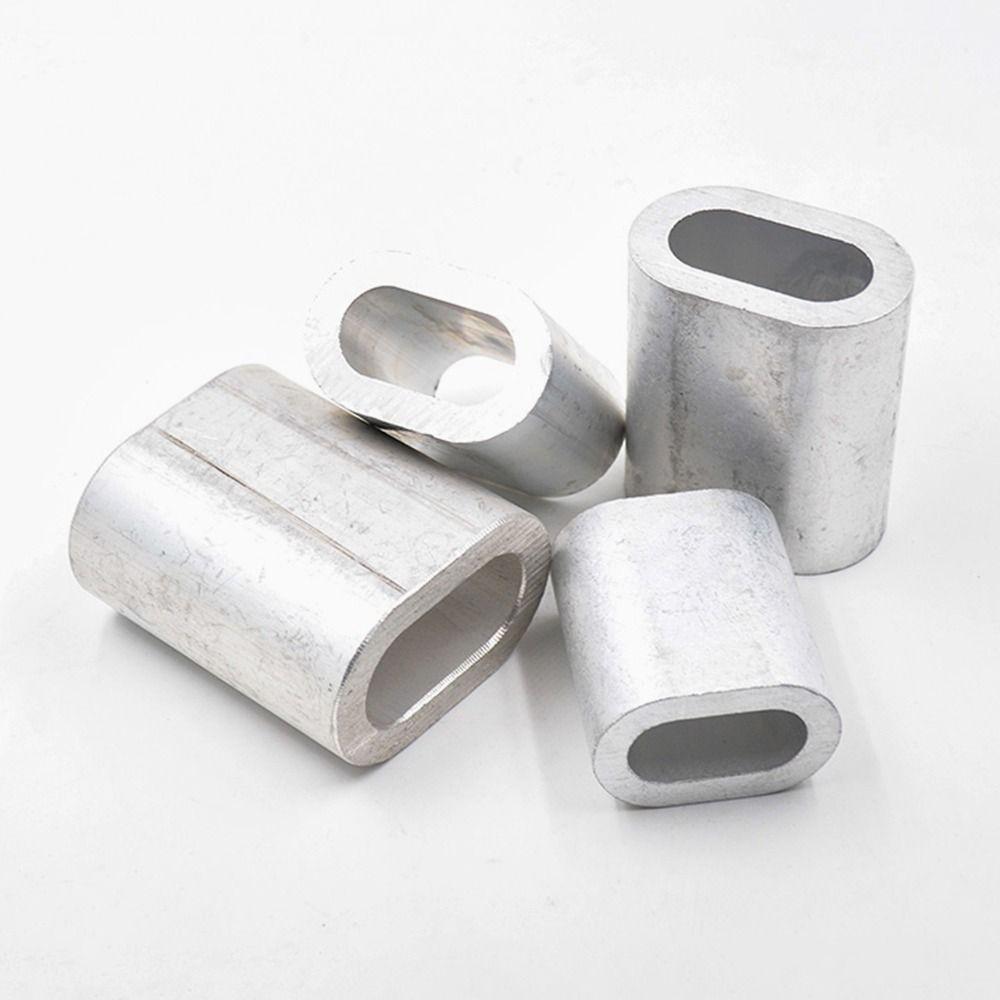 1/2/5/10/20/30/50Pcs M1.2 to M12 Wire Ferrules Crimp Sleeve Durable Steel Wire Rope Fixing Clip Practical Cable Clip Hardware