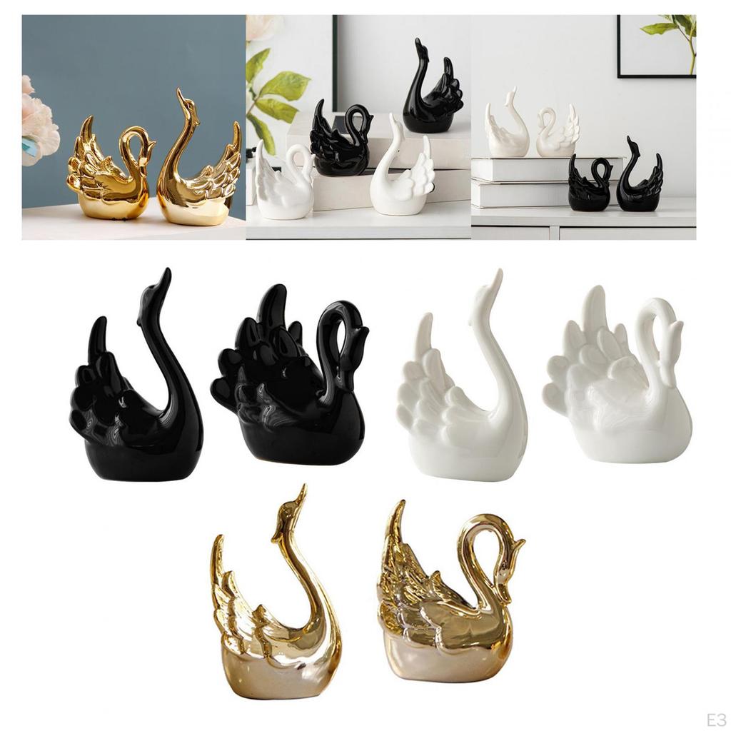 Elegant Swan Figurines: Ceramic Sculpture for Home Decor and Gifts
