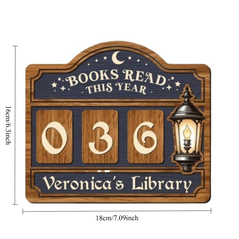 1 st Läsräknare Trähantverk Hänge Rolig Bokhylles Dekoration Prydnad för Hembibliotek Bokläsning Spårare Dekor