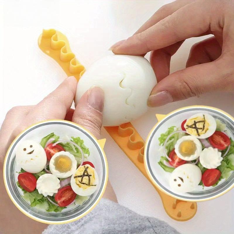 [Egg Slicer with Safety Lock] Heavy-Duty Manual Egg Slicer | Safety Lock & Ergonomic Handle - Plastic Egg Cutting Tool for Hard-Boiled Eggs, Crepes