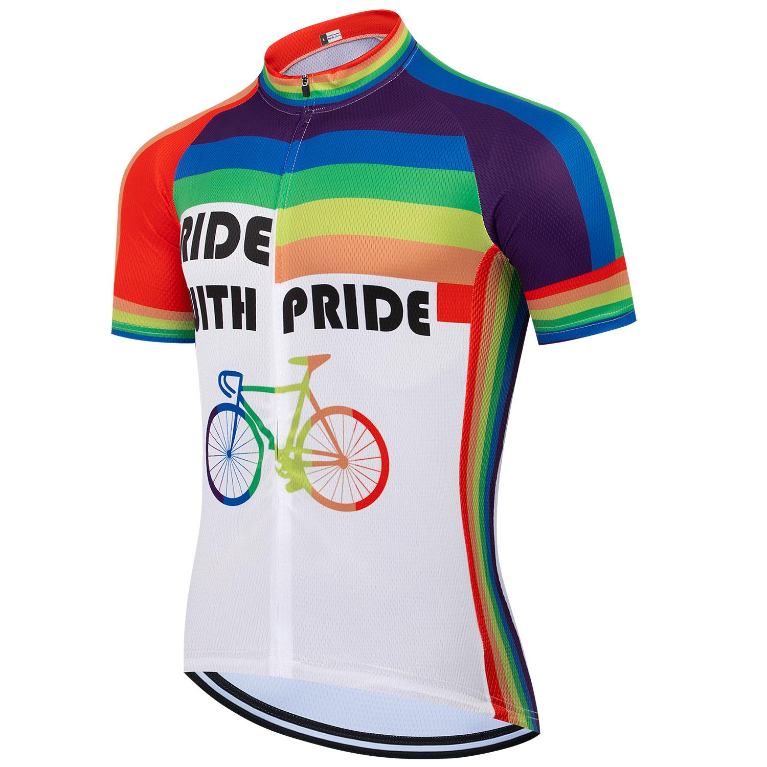 Cross-border mountain bike cycling suit men s moisture-absorbing breathable road bike cycling top outdoor sports cycling short sleeves L