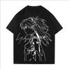 Anime EVA Lingboli Asuka Pattern Printed Cotton T-shirt For Men And Women Loose Short Sleeve Fashion Casual T-shirt Top