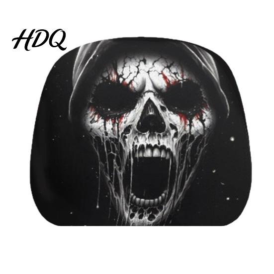 Headrest Cover for SUV Funny Car Covers Spooky Pattern Seat Polyester Protector Protector Universal Breathable Stretchy Interior Accessories
