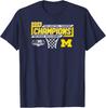 Michigan Wolverines Men's Basketball Big Ten Champs 2025 Navy Blue T-Shirt