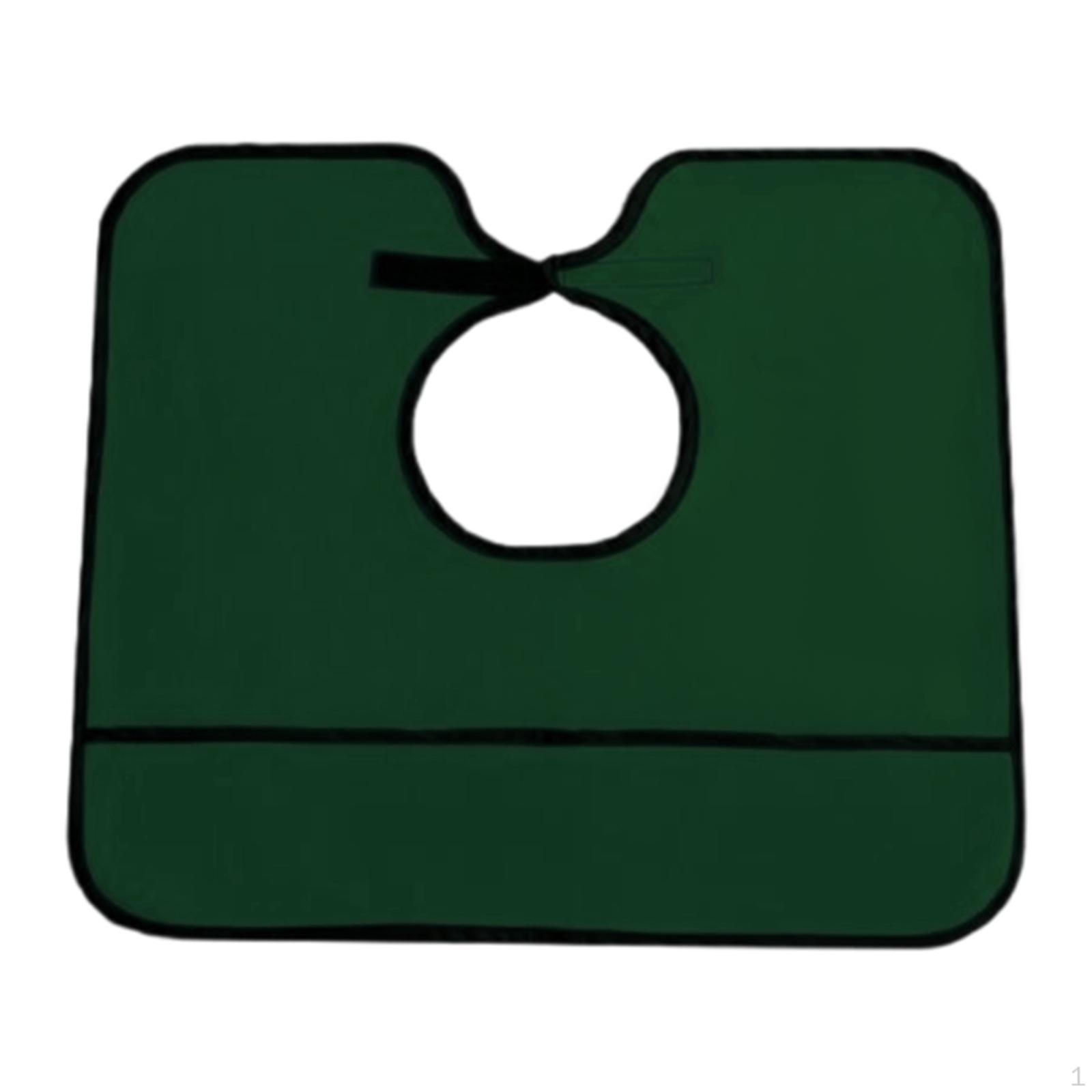 

Adult Bib for Eating Clothing Protector Practical Simple Reusable Washable Waterproof Elderly темно-зеленого