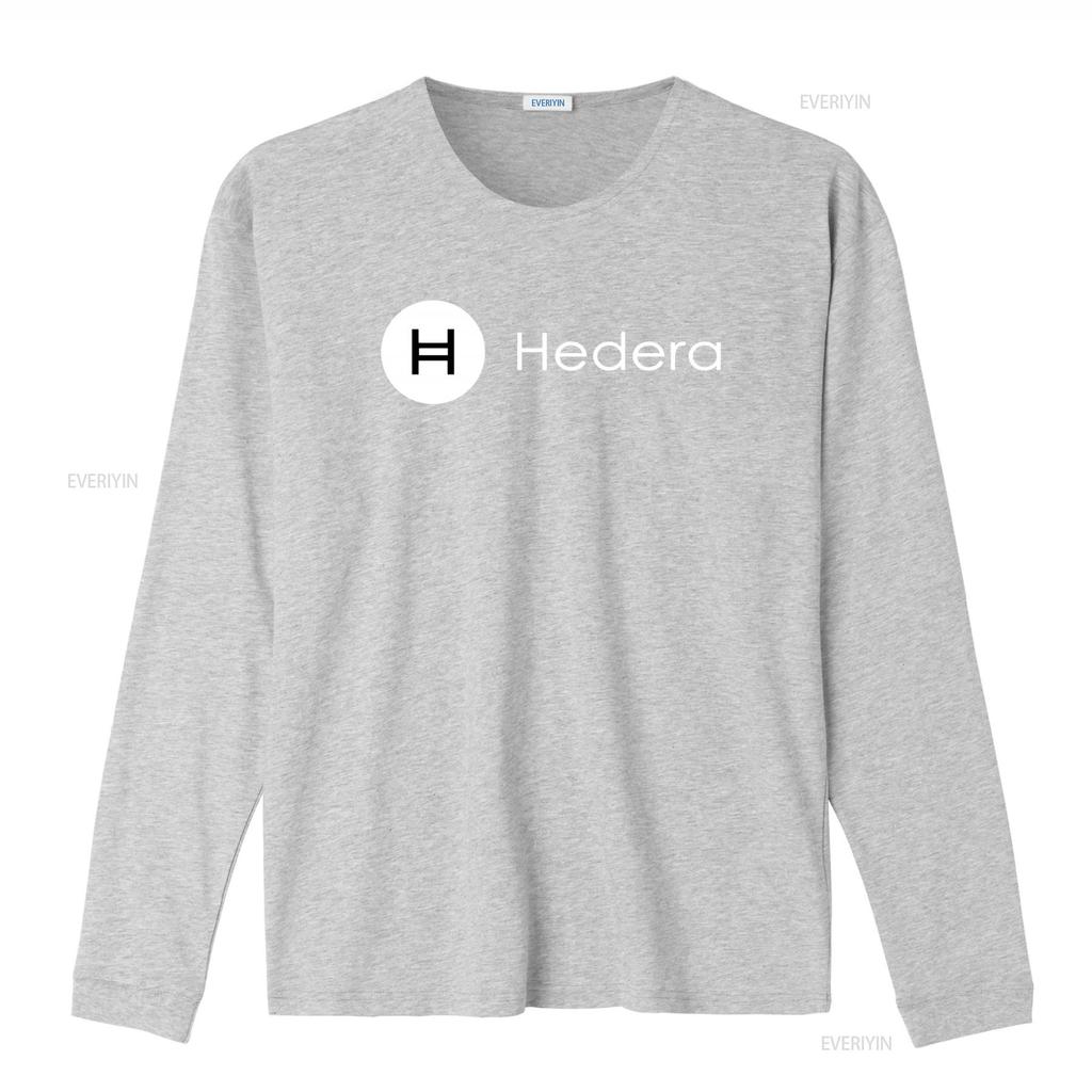 T-shirt con Logo Hedera Hashgraph a Tema Moneta per Fan HBAR vintage Lavata Traspirante Casual uomo Unisex abbigliamento designer grafica