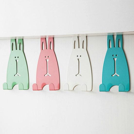 Punch Free Strong Load-bearing Wardrobe Hanger Cartoon Rabbit Door Back Hook Household Supplies