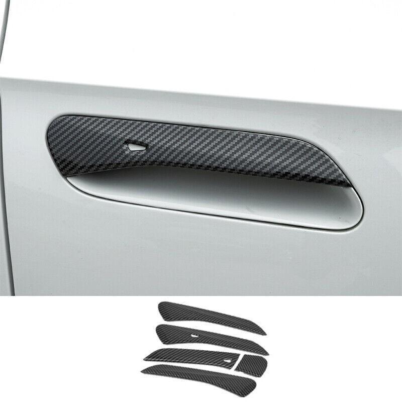 For Volkswagen ID.4 2021-2023 Carbon Fiber Side Door Handle Molding Cover Trim