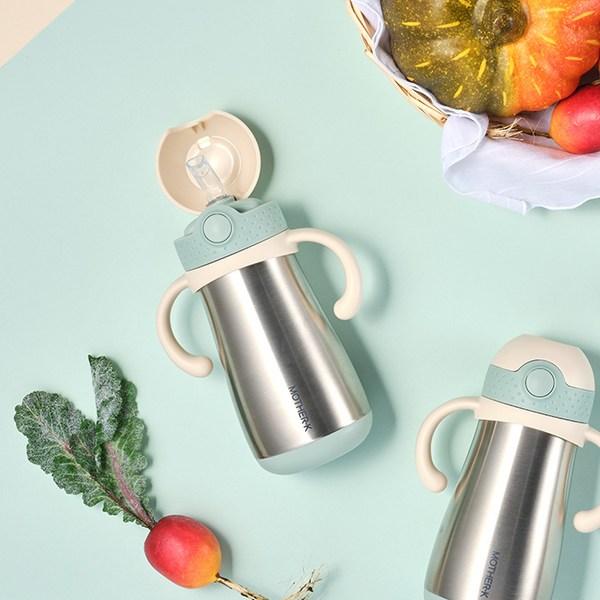 Mother K Hug Insulated Straw Cup 350ml, mint, 1 piece