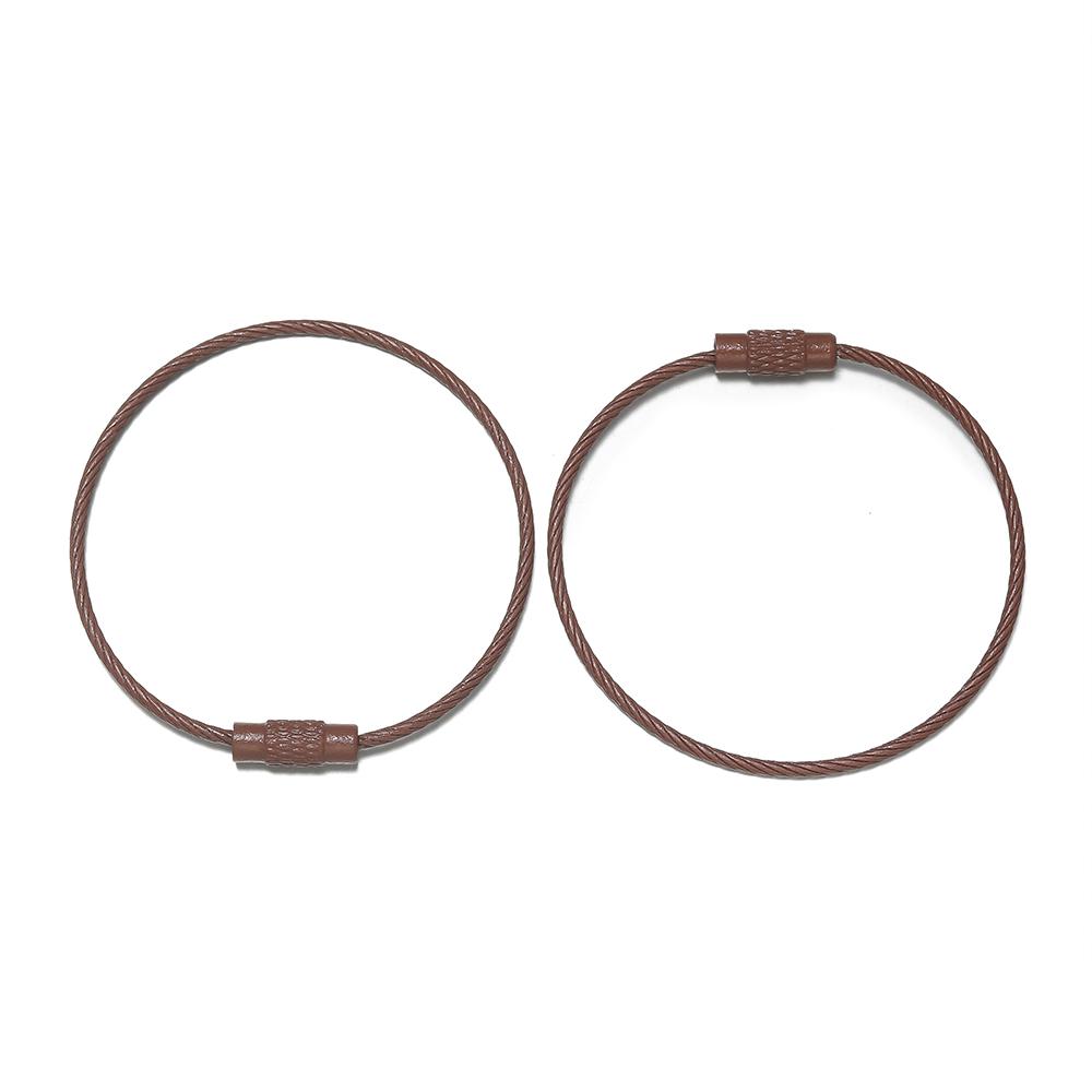 10pcs/Lot Colorful Iron Wire Keychain Cable Loop Screw Lock Rope Key Holder Keyring Key Chain Rings for Jewelry Making Supplies