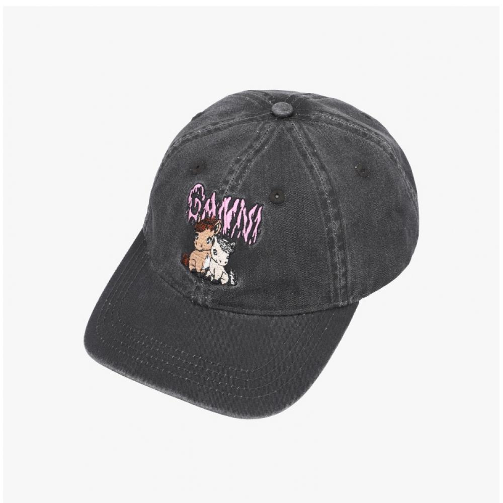 Ganni Vintage Washed Pony Logo Baseball Cap B3020094