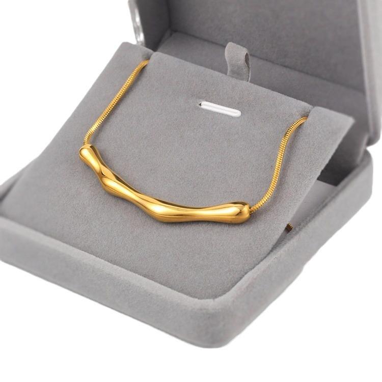 Irregular Titanium Steel Bar Necklace - Minimalist, Versatile, Luxe Design