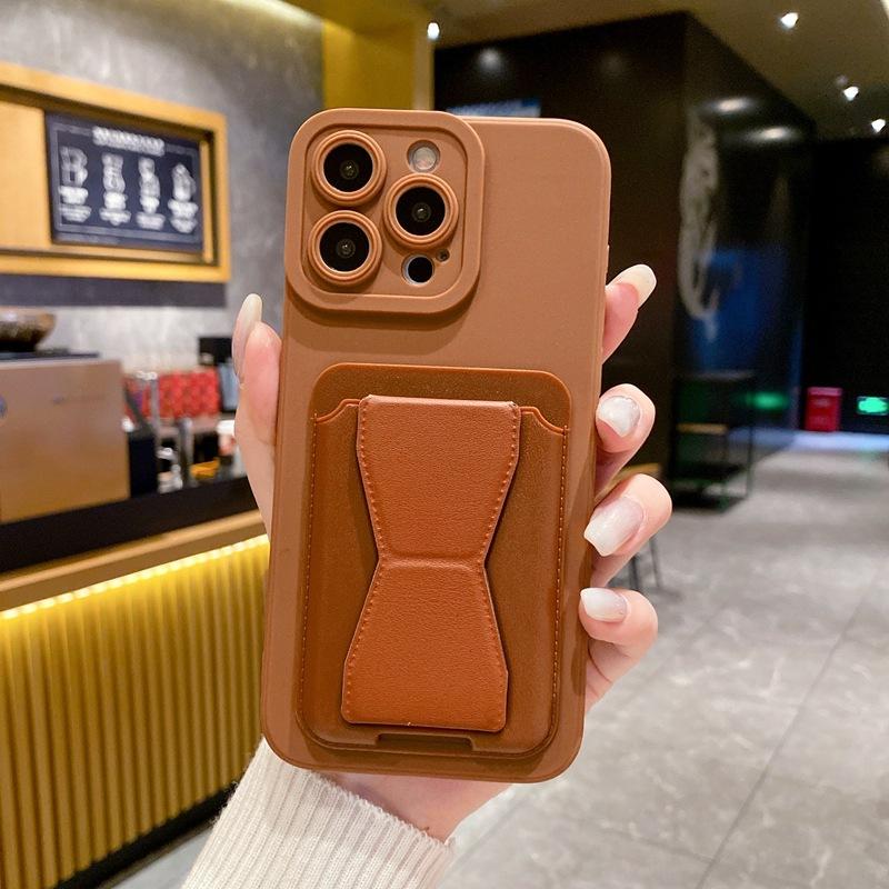 Applicable To Huawei Nova13pro Tide Brand Mobile Phone Case Simple Solid Color Honor X9C Invisible Bracket Classic Card Bag