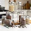 Retro Mason Glass Storage Jar with Lid - Food Grade Transparent Kitchen Container