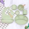 RuHan Silicone Integrated Baby Plate & Bowl Feeding Set