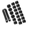 20 pièces 17mm Écrou Roue de Voiture Moyeu Auto Vis Cache Antivol Noir