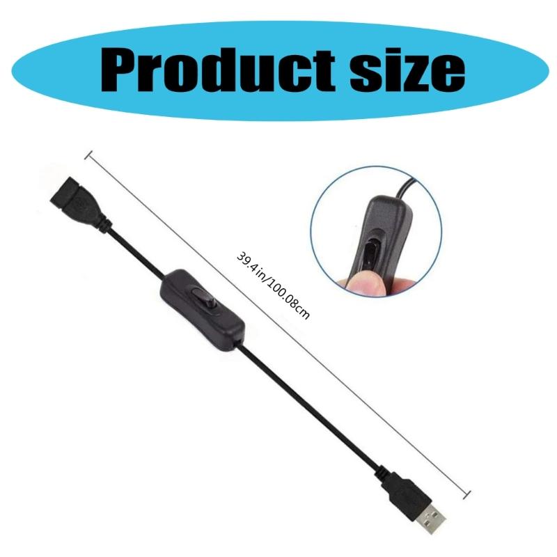 Convenient USB Male To Female Extension Cord Cable With Button Switches Support Power Supply For LED Strips And USB Fan
