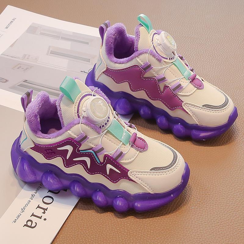 

Одноклассницы осень и зима 2025 новая детская обувь спортивные папины кроссовки модные зимние бархатные хлопковые туфли для девочек 30 yards inner length 18.3cm фиолетовый