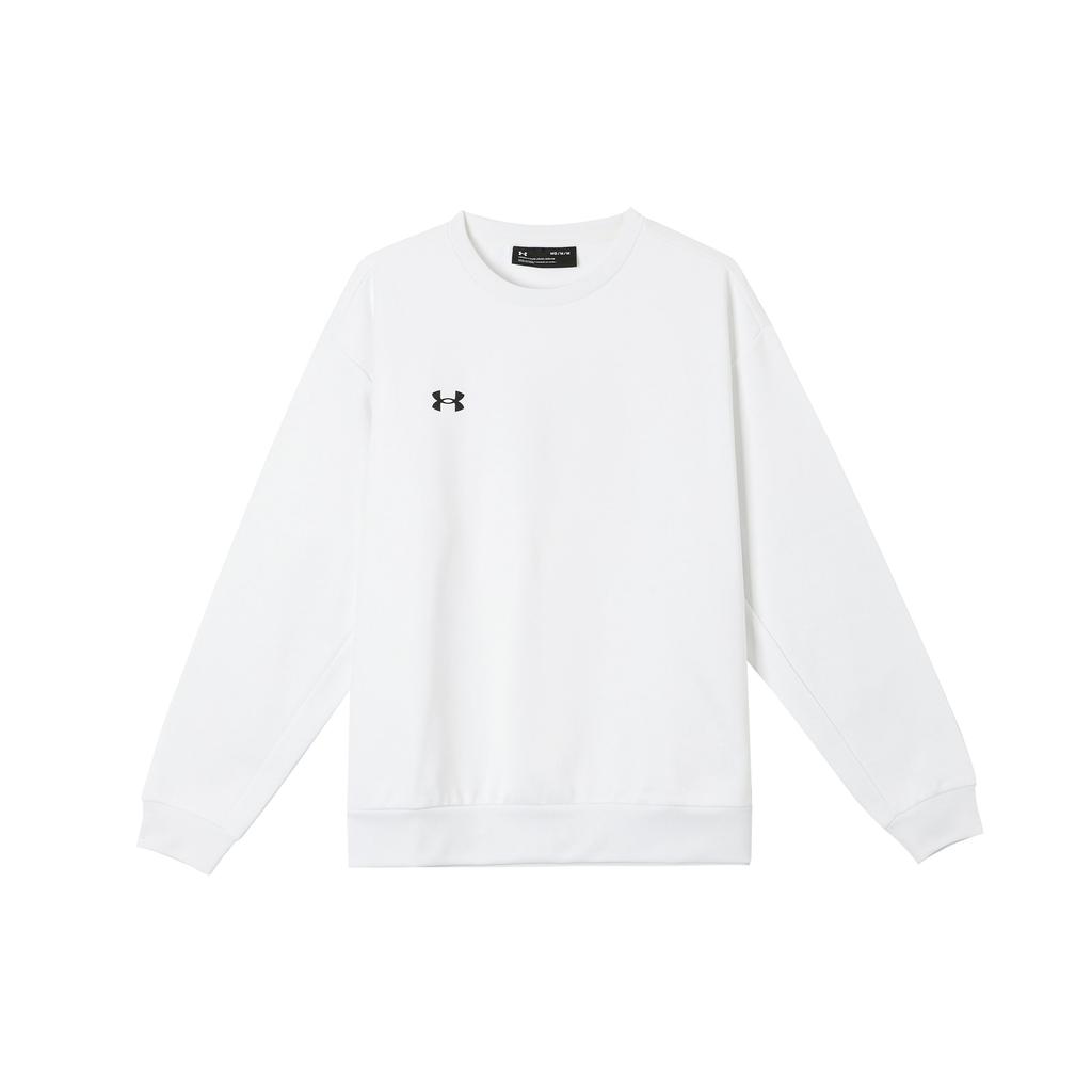 Under Armour Logo Pattern Round Neck Pullover Sports Long Sleeve Sweatshirt Unisex Sweatshirt White 24600305-100
